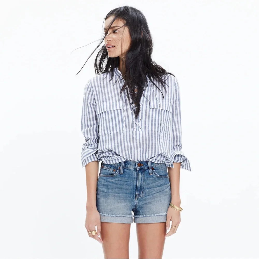 MADEWELL HIGH-RISE DENIM BOY SHORTS